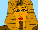 Disegno Tutankamon pitturato su simone sirica