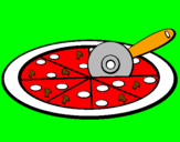 Disegno Pizza pitturato su marialuisa