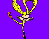 Disegno Struzzo ballerino pitturato su milena 