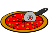 Disegno Pizza pitturato su illy