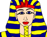 Disegno Tutankamon pitturato su giulia
