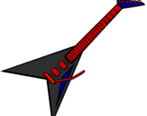 Disegno Chitarra elettrica II pitturato su la  super  chitarra