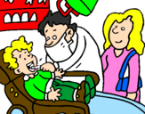 Disegno Bambino dal dentista pitturato su luigi