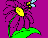 Disegno Margherita con ape  pitturato su coryna
