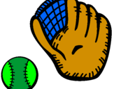 Disegno Guanto da baseball e pallina pitturato su nicolo