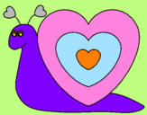 Disegno Lumachina cuore  pitturato su gblvovovi