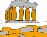 Disegno Partenone pitturato su fh