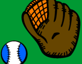 Disegno Guanto da baseball e pallina pitturato su anna