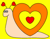 Disegno Lumachina cuore  pitturato su ilmiopisello