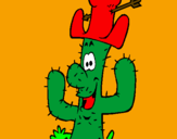 Disegno Cactus con il cappello  pitturato su emanuela