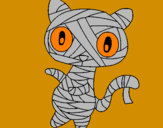 Disegno Mummia gatto scaraboechio pitturato su mirko