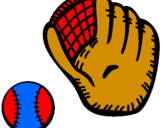 Disegno Guanto da baseball e pallina pitturato su Seby