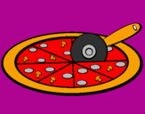 Disegno Pizza pitturato su Pizza Golosa