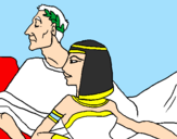 Disegno Cesare e Cleopatra  pitturato su Daniela Di Vaio