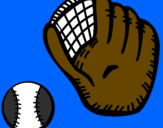 Disegno Guanto da baseball e pallina pitturato su colof