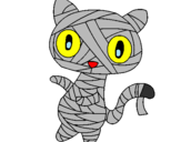 Disegno Mummia gatto scaraboechio pitturato su cacca