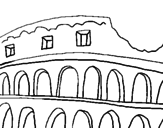 Disegno Colosseo pitturato su qwertyuiop