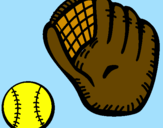 Disegno Guanto da baseball e pallina pitturato su sara baddy B.A.