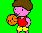 Disegno Giocatore di pallacanestro  pitturato su ilmiopisello