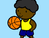 Disegno Giocatore di pallacanestro  pitturato su Roby