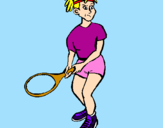 Disegno Ragazza che gioca a tennis  pitturato su hajy