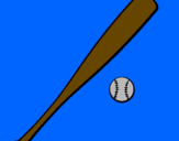 Disegno Mazza da baseball e Pallina  pitturato su ilmiopisello