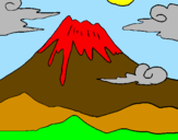 Disegno Monte Fuji pitturato su samuele saraniti 2005