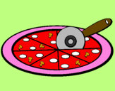 Disegno Pizza pitturato su elisa