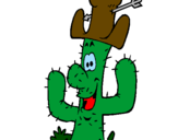 Disegno Cactus con il cappello  pitturato su giudy