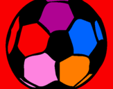 Disegno Pallone da calcio pitturato su michela