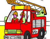 Disegno Camion dei Pompieri  pitturato su MATTE 