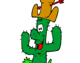 Disegno Cactus con il cappello  pitturato su alessia