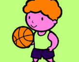 Disegno Giocatore di pallacanestro  pitturato su THOMAS