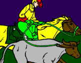 Disegno Cowboy e mucca  pitturato su flaminia