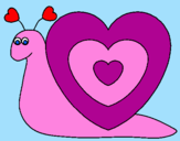 Disegno Lumachina cuore  pitturato su Diddy