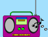 Disegno Radio cassette 2 pitturato su pipa 10