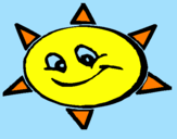 Disegno Sole sorridente  pitturato su Ellly Pop
