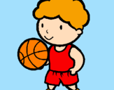 Disegno Giocatore di pallacanestro  pitturato su BLOOM.
