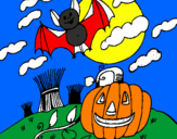 Disegno Halloween paesaggio pitturato su armaghedoon