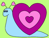Disegno Lumachina cuore  pitturato su simona