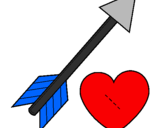 Disegno Freccia e cuore  pitturato su giovanna