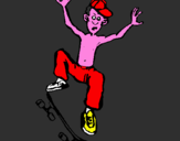 Disegno Skateboard pitturato su matteo