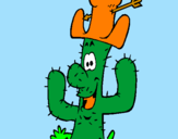 Disegno Cactus con il cappello  pitturato su LAURA L