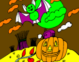 Disegno Halloween paesaggio pitturato su h giygy7gfbt6fvbvfungnhhh