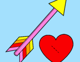 Disegno Freccia e cuore  pitturato su giuseppe