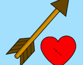 Disegno Freccia e cuore  pitturato su valeria