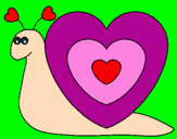 Disegno Lumachina cuore  pitturato su valeria