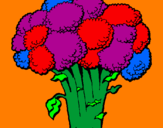 Disegno Broccoli  pitturato su alberto 