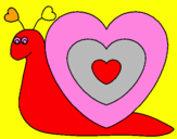 Disegno Lumachina cuore  pitturato su Paolo B.