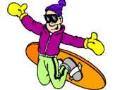 Disegno Salto con lo snowboard pitturato su aiuseppe